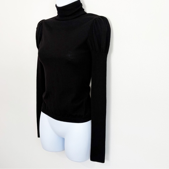 MOSCHINO Cheap and Chic Turtleneck Sweater 100% Virgin Wool Black Size 6 - Picture 2 of 14